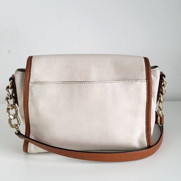 Michael Kors Cream Pebbled Leather Crossbody I Medium Shoulder Bag - Picture 2 of 12